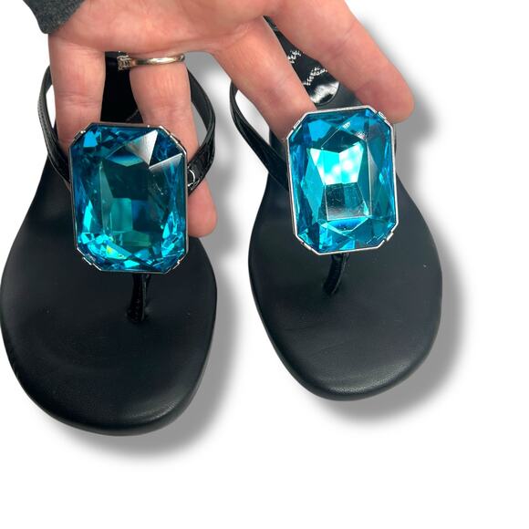 AAJ by Aminah Black Heels Size 5 Janet Gem Mule Dress Sandals High Heels EUC - Picture 8 of 10